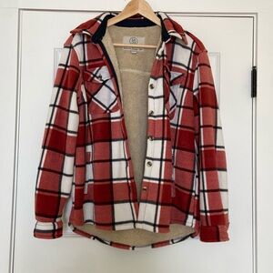 Sage Collective Plaid Sherpa Shacket